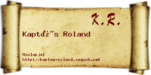 Kaptás Roland névjegykártya