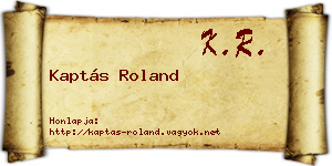 Kaptás Roland névjegykártya